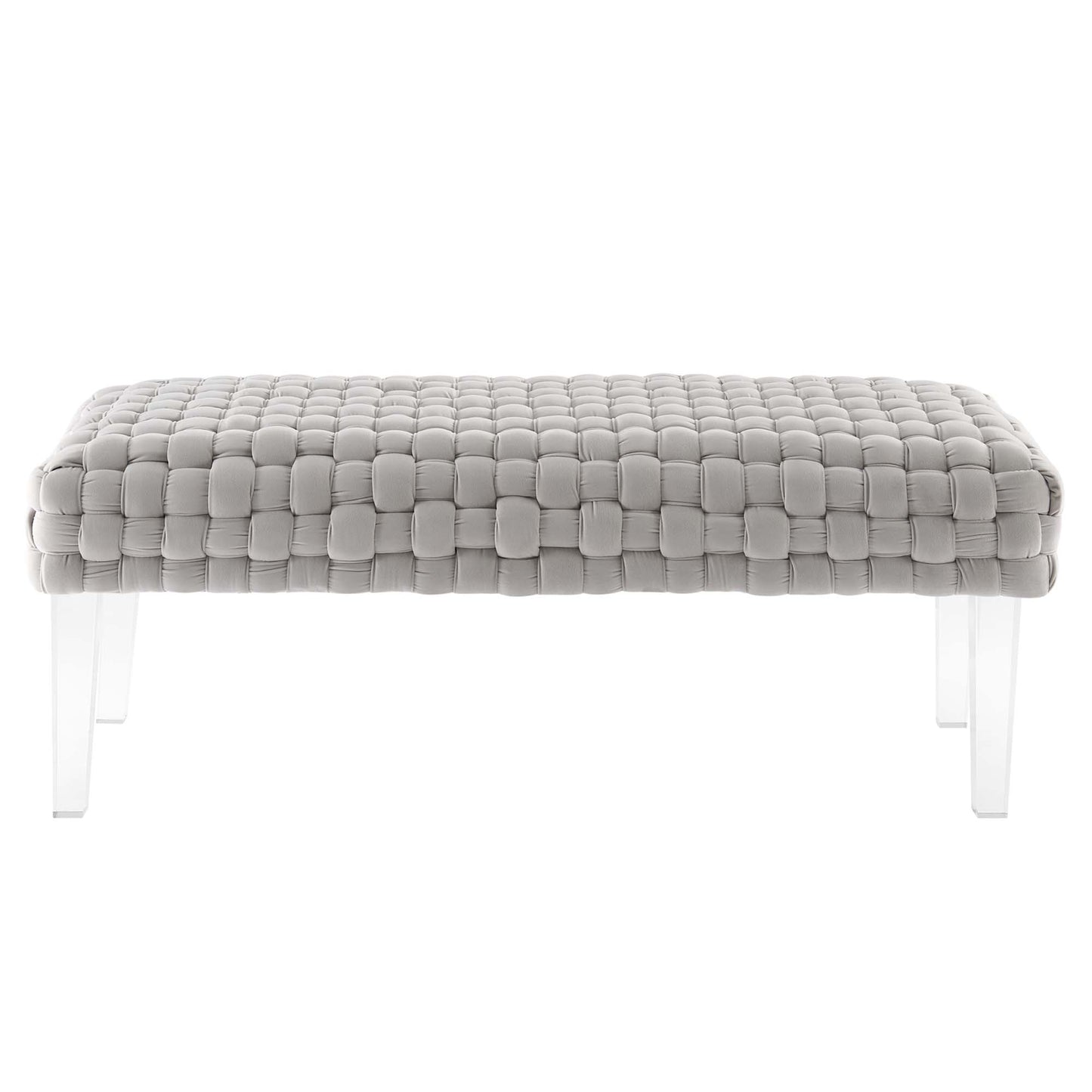 Prologue Woven Performance Velvet Ottoman