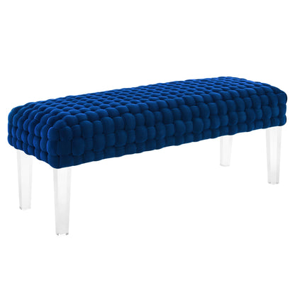 Prologue Woven Performance Velvet Ottoman