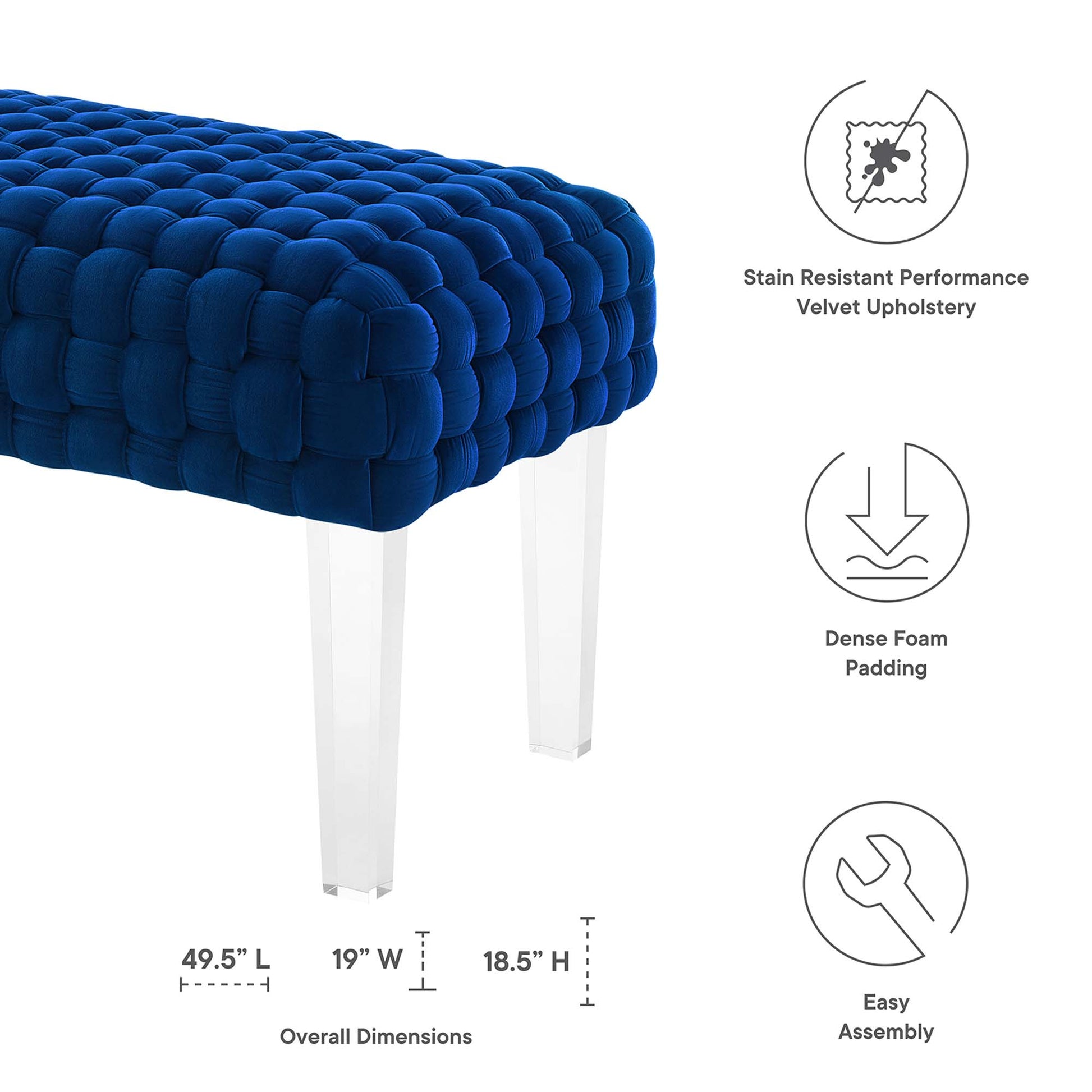 Prologue Woven Performance Velvet Ottoman