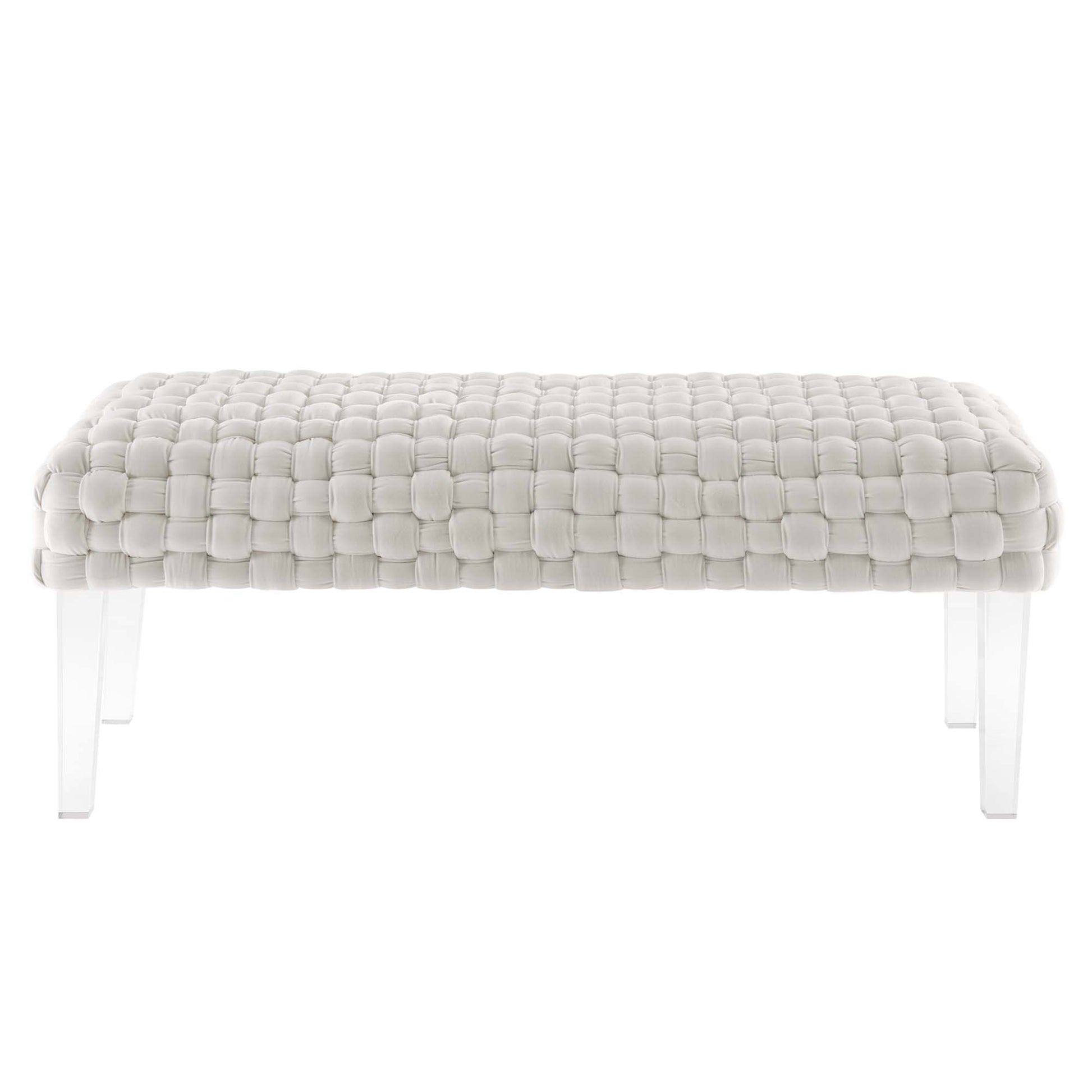 Prologue Woven Performance Velvet Ottoman