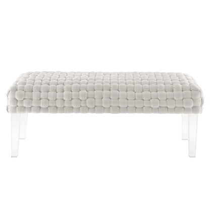 Prologue Woven Performance Velvet Ottoman