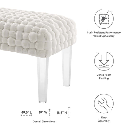 Prologue Woven Performance Velvet Ottoman