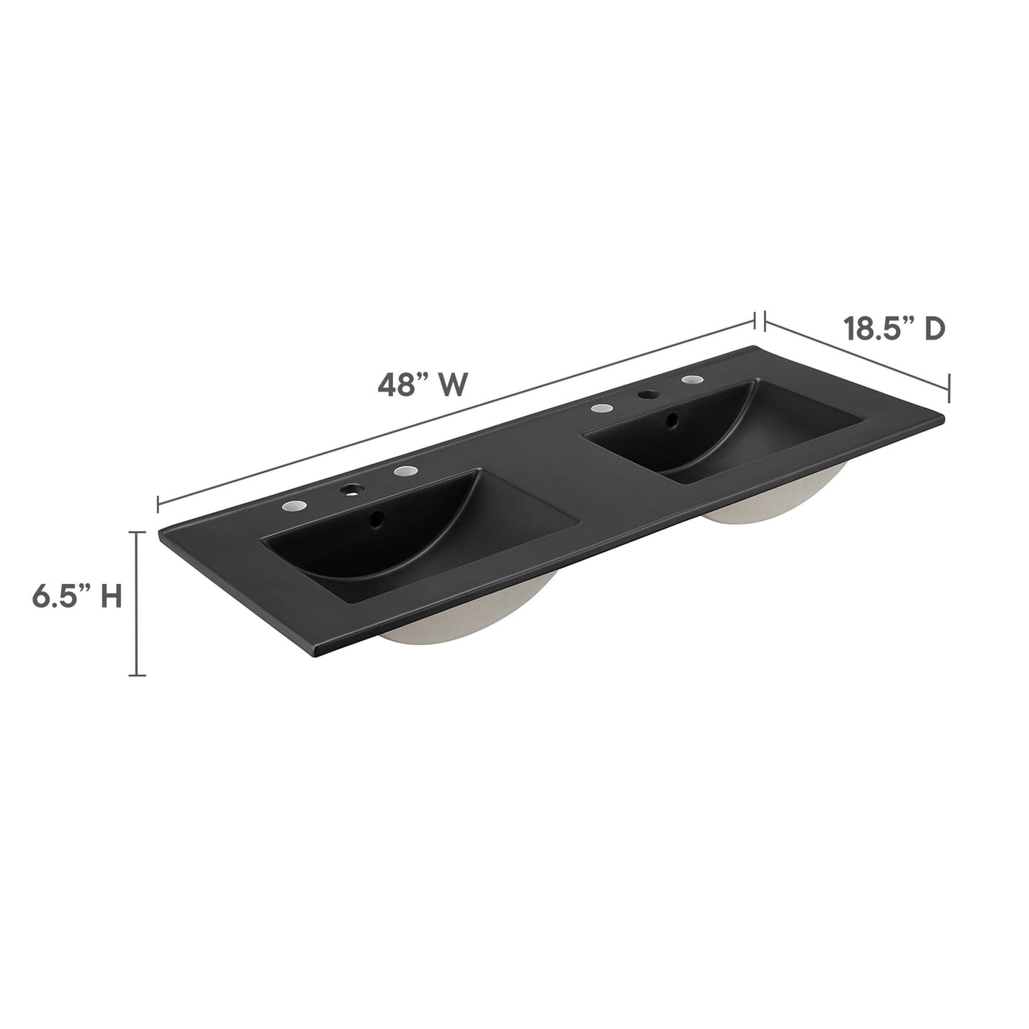 Cayman 48" Double Basin Bathroom Sink