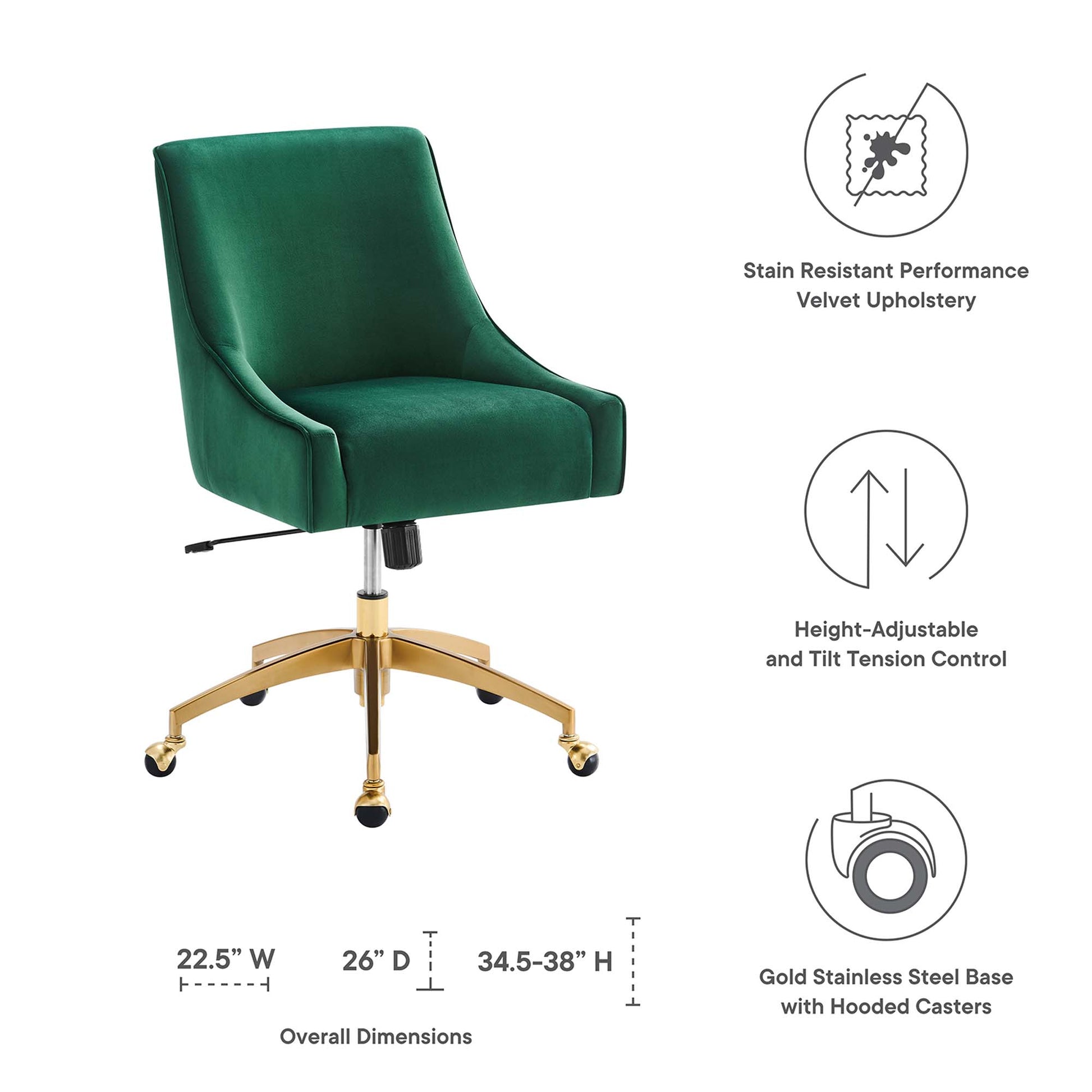 Discern Performance Velvet Office Chair