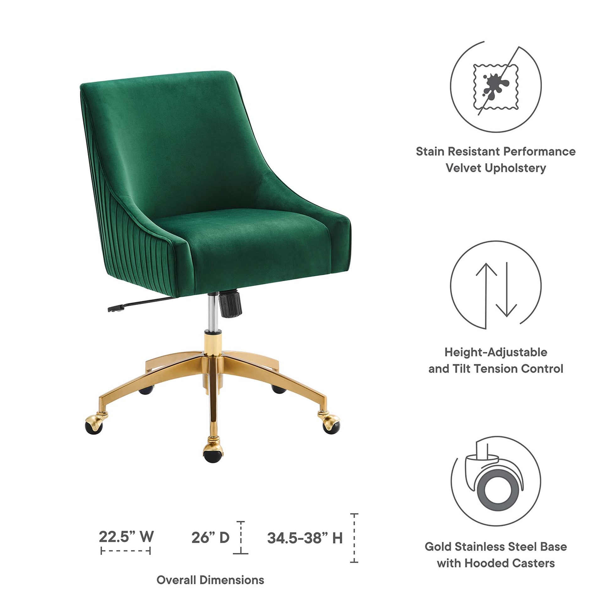 Discern Performance Velvet Office Chair