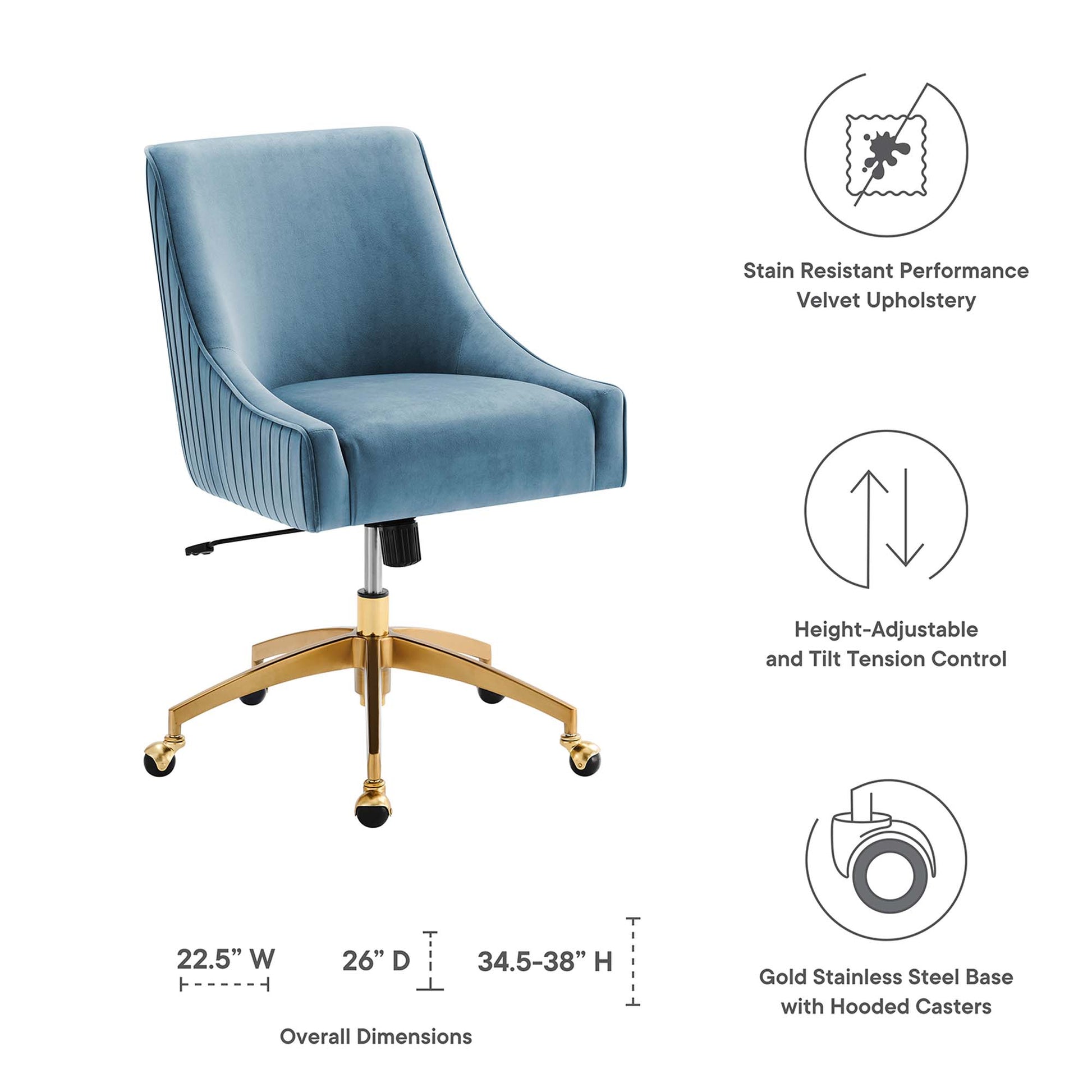 Discern Performance Velvet Office Chair