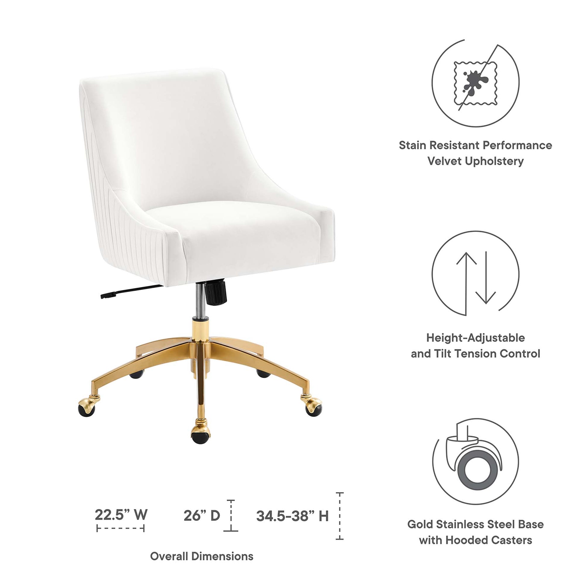 Discern Performance Velvet Office Chair