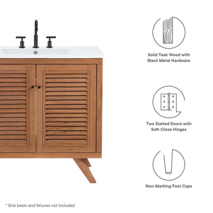 Birdie 36" Teak Wood Bathroom Vanity Cabinet (Sink Basin Not Included)