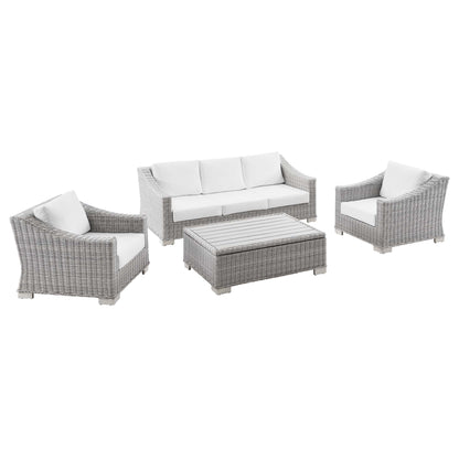 Conway 4-Piece Outdoor Patio Wicker Rattan Furniture Set