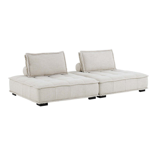 Saunter Tufted Fabric Fabric 2-Piece Loveseat