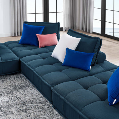 Saunter Tufted Fabric Fabric 4-Piece Sectional Sofa