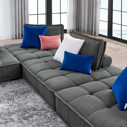 Saunter Tufted Fabric Fabric 4-Piece Sectional Sofa