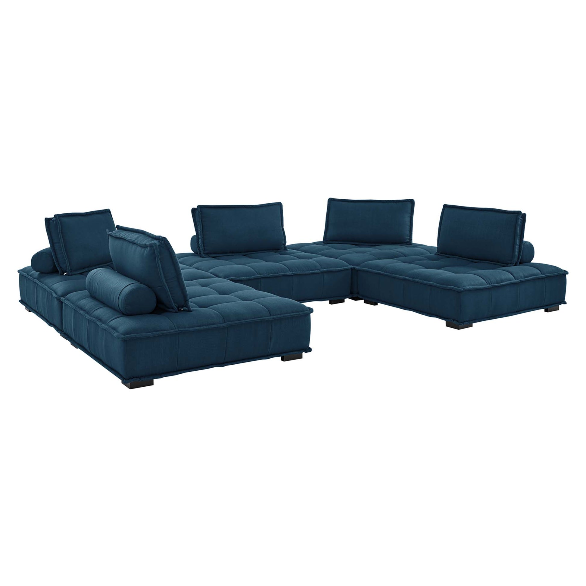 Saunter Tufted Fabric Fabric 5-Piece Sectional Sofa