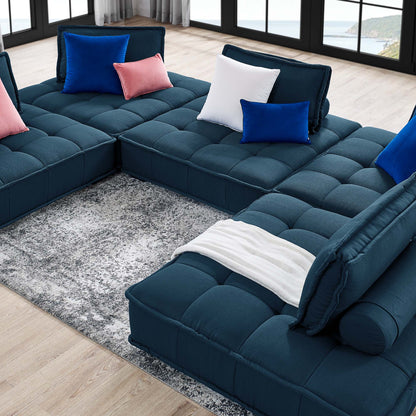 Saunter Tufted Fabric Fabric 5-Piece Sectional Sofa