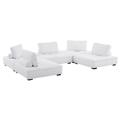 Saunter Tufted Fabric Fabric 5-Piece Sectional Sofa