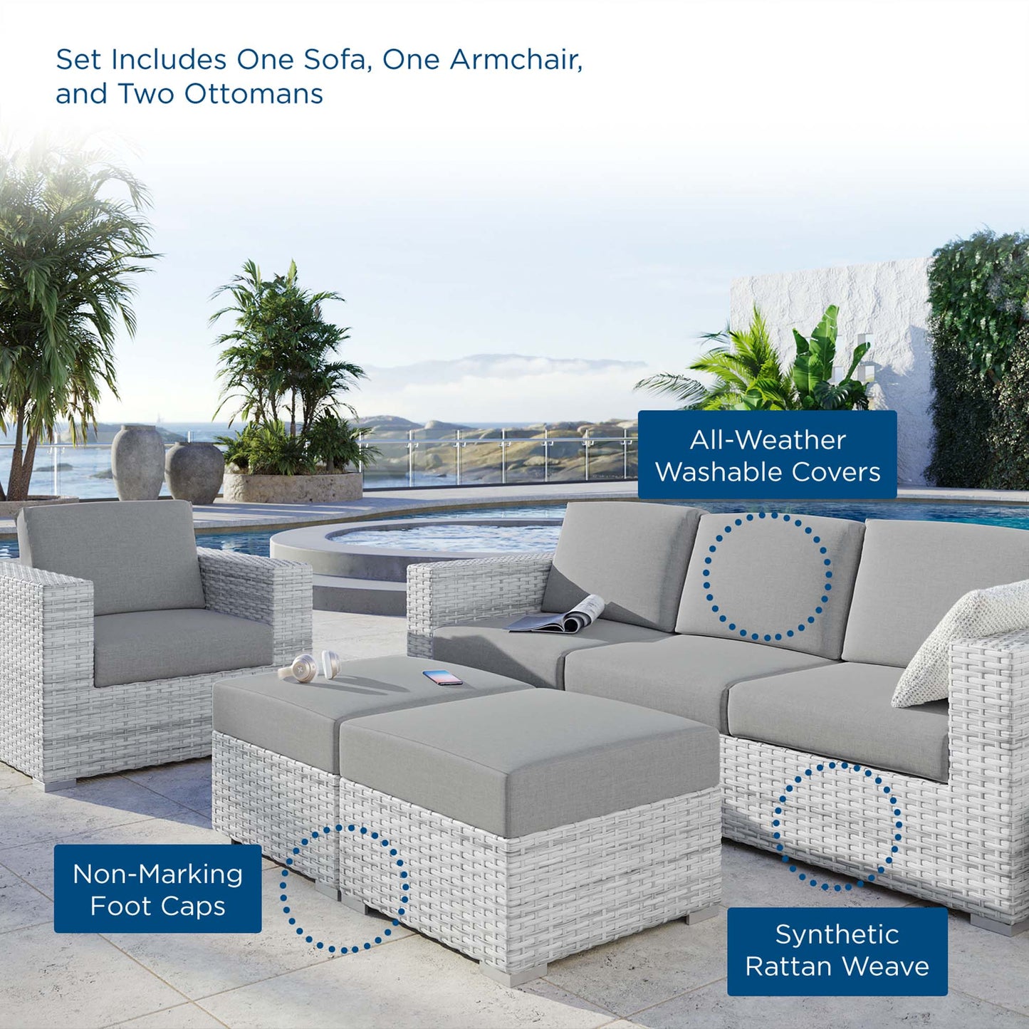 Convene 4-Piece Outdoor Patio Set