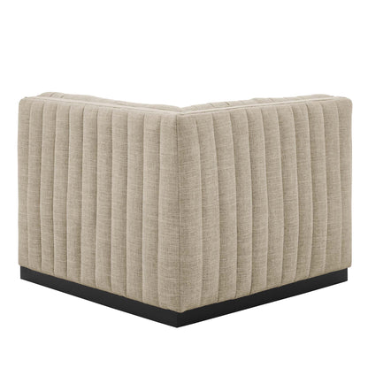 Conjure Channel Tufted Upholstered Fabric Left Corner Chair