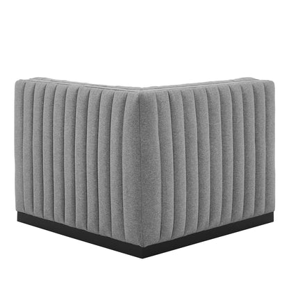 Conjure Channel Tufted Upholstered Fabric Left Corner Chair