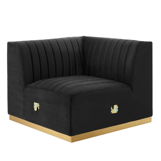 Conjure Channel Tufted Performance Velvet Left Corner Chair