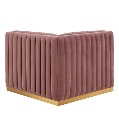 Conjure Channel Tufted Performance Velvet Right Corner Chair