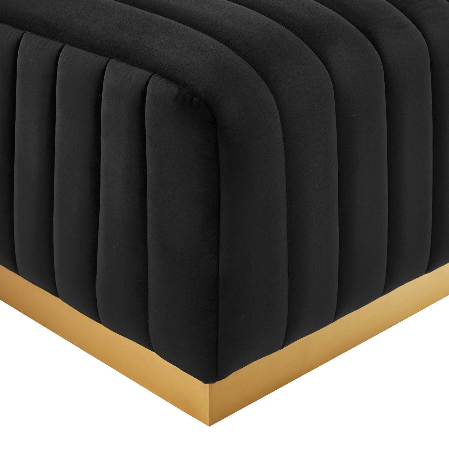 Conjure Channel Tufted Performance Velvet Ottoman