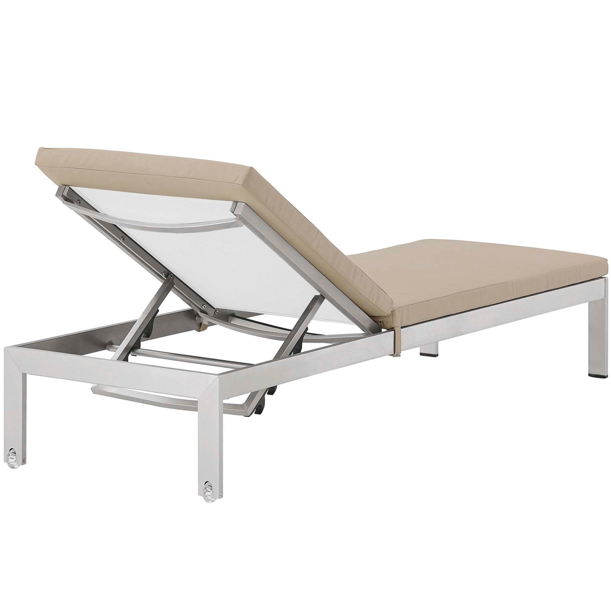 Shore Outdoor Patio Aluminum Chaise with Cushions