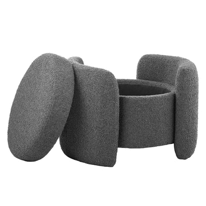 Nebula Boucle Upholstered Ottoman