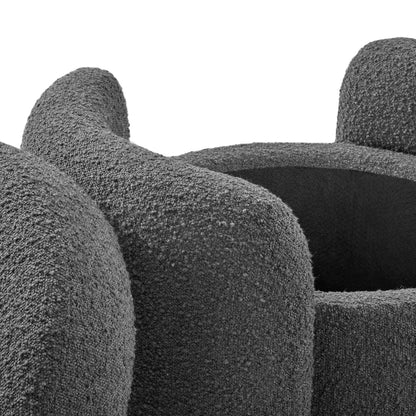 Nebula Boucle Upholstered Ottoman