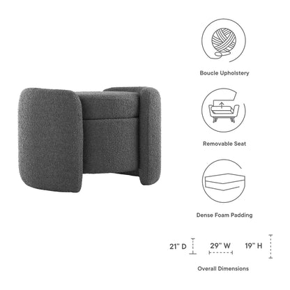 Nebula Boucle Upholstered Ottoman