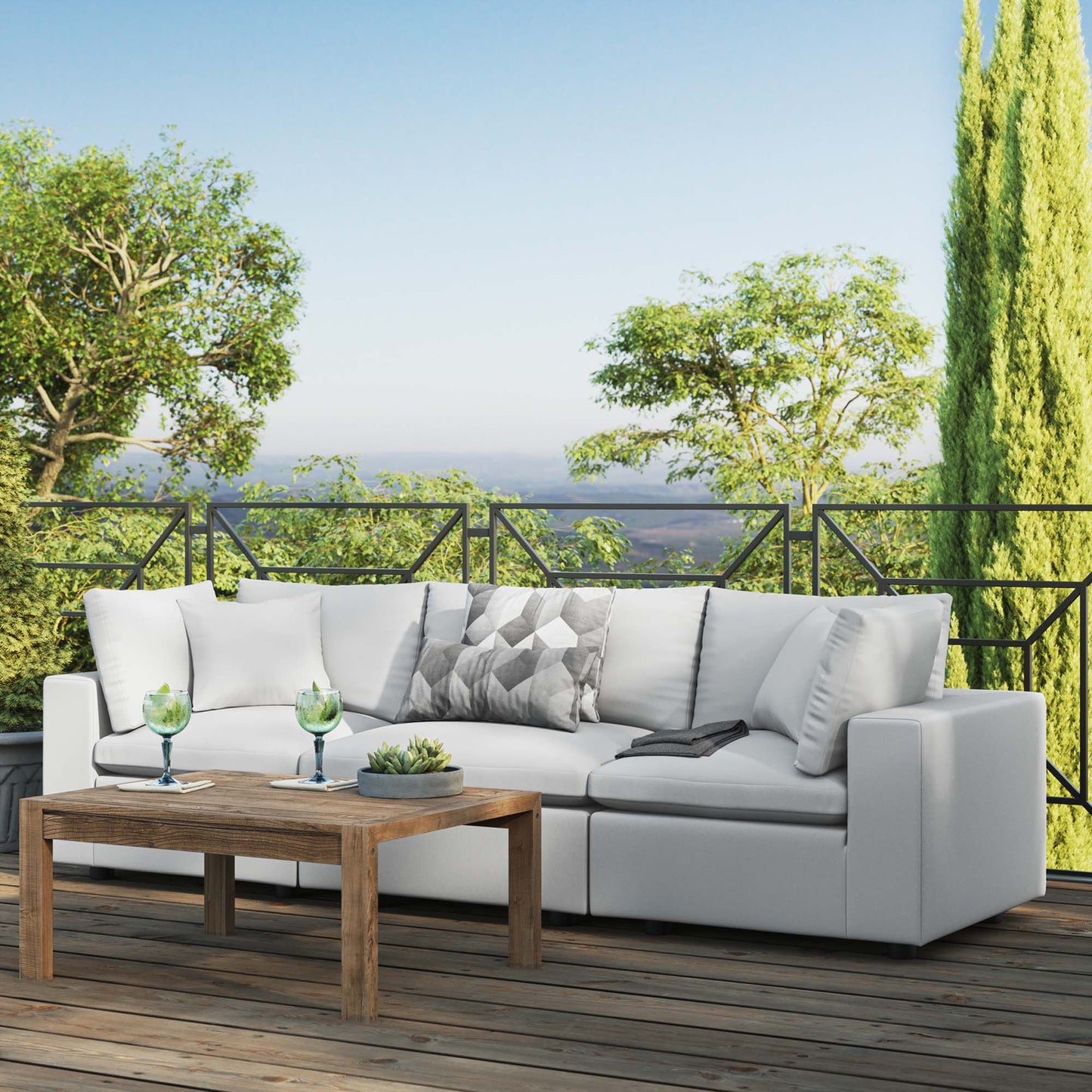 Commix Overstuffed Outdoor Patio Sofa