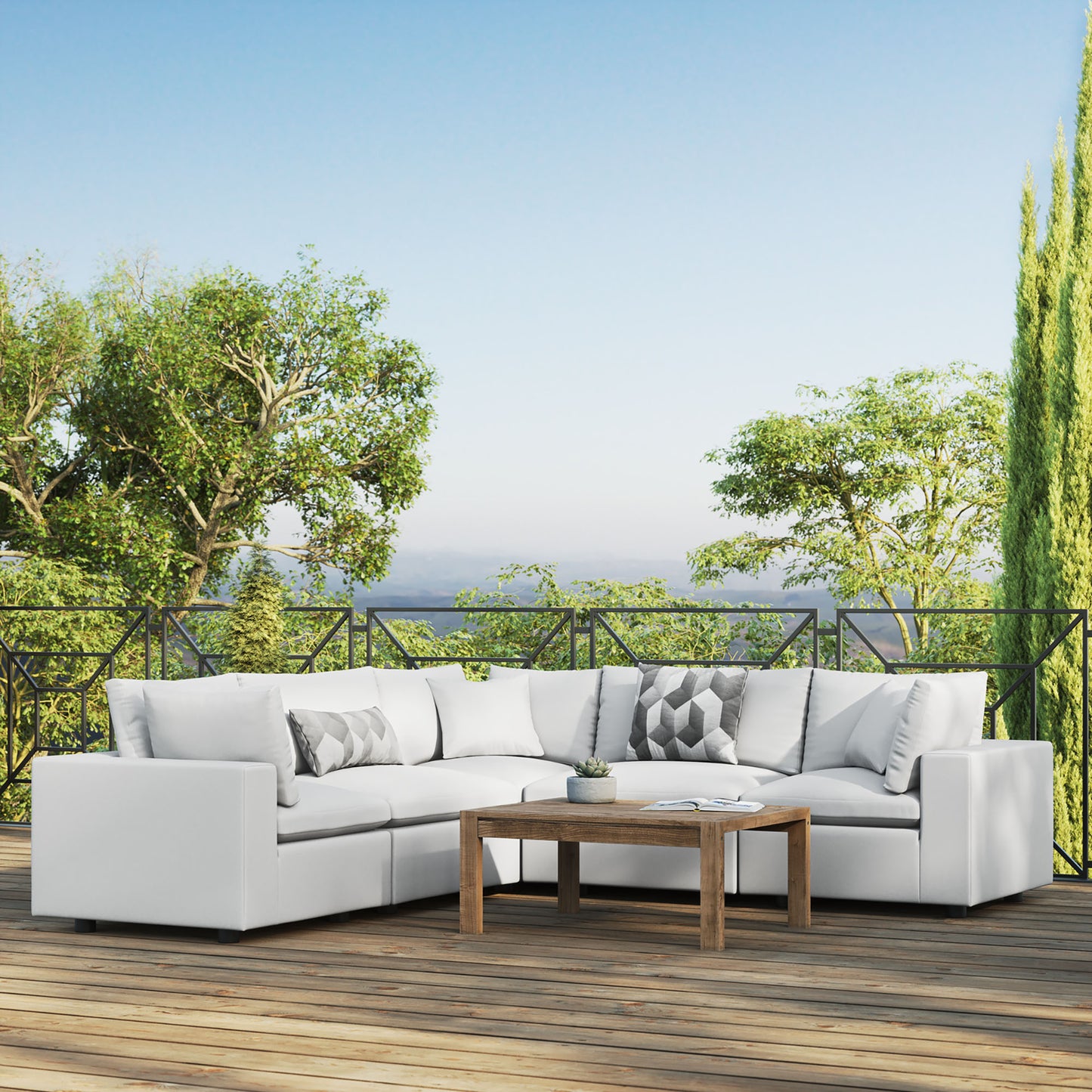 Commix 5-Piece Outdoor Patio Sectional Sofa