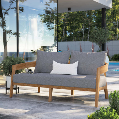 Brisbane Teak Wood Outdoor Patio Loveseat