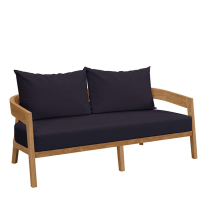 Brisbane Teak Wood Outdoor Patio Loveseat