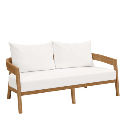 Brisbane Teak Wood Outdoor Patio Loveseat