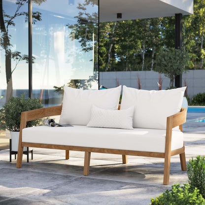 Brisbane Teak Wood Outdoor Patio Loveseat