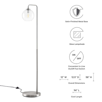 Silo Glass Globe Glass and Metal Floor Lamp