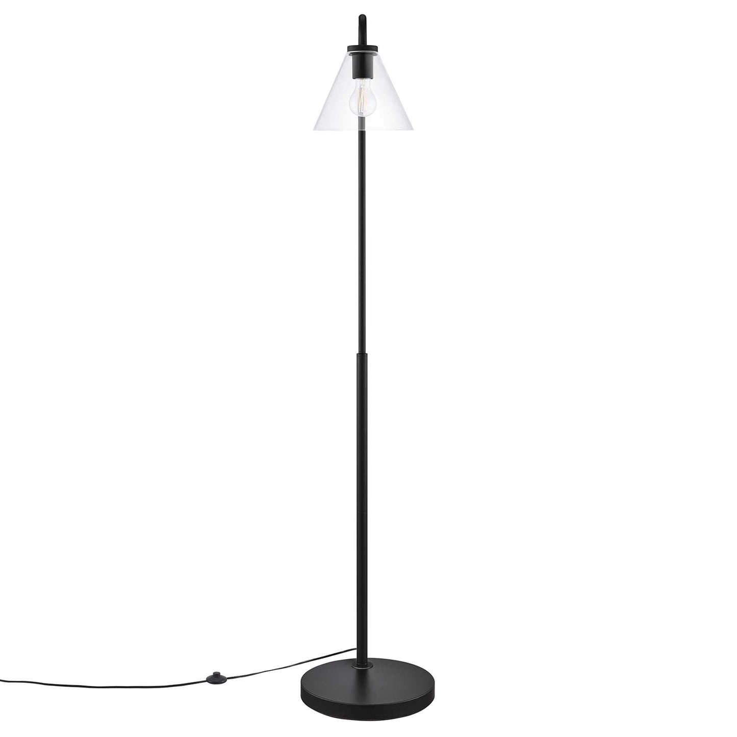 Element Transparent Glass Glass and Metal Floor Lamp