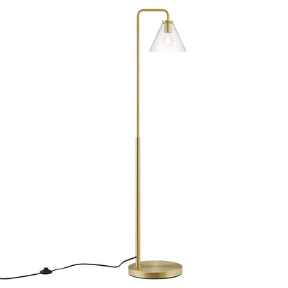 Element Transparent Glass Glass and Metal Floor Lamp