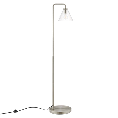 Element Transparent Glass Glass and Metal Floor Lamp