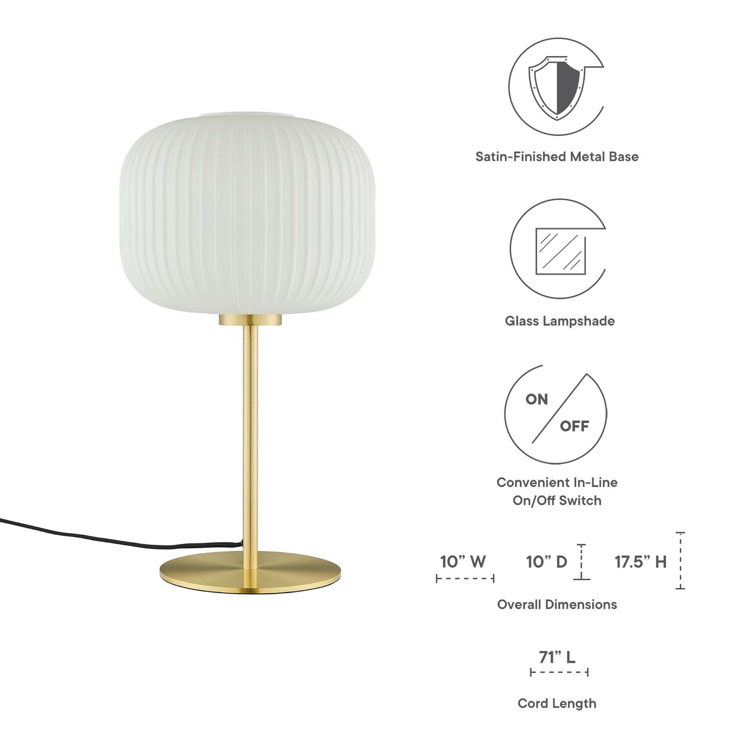 Reprise Glass Sphere Glass and Metal Table Lamp