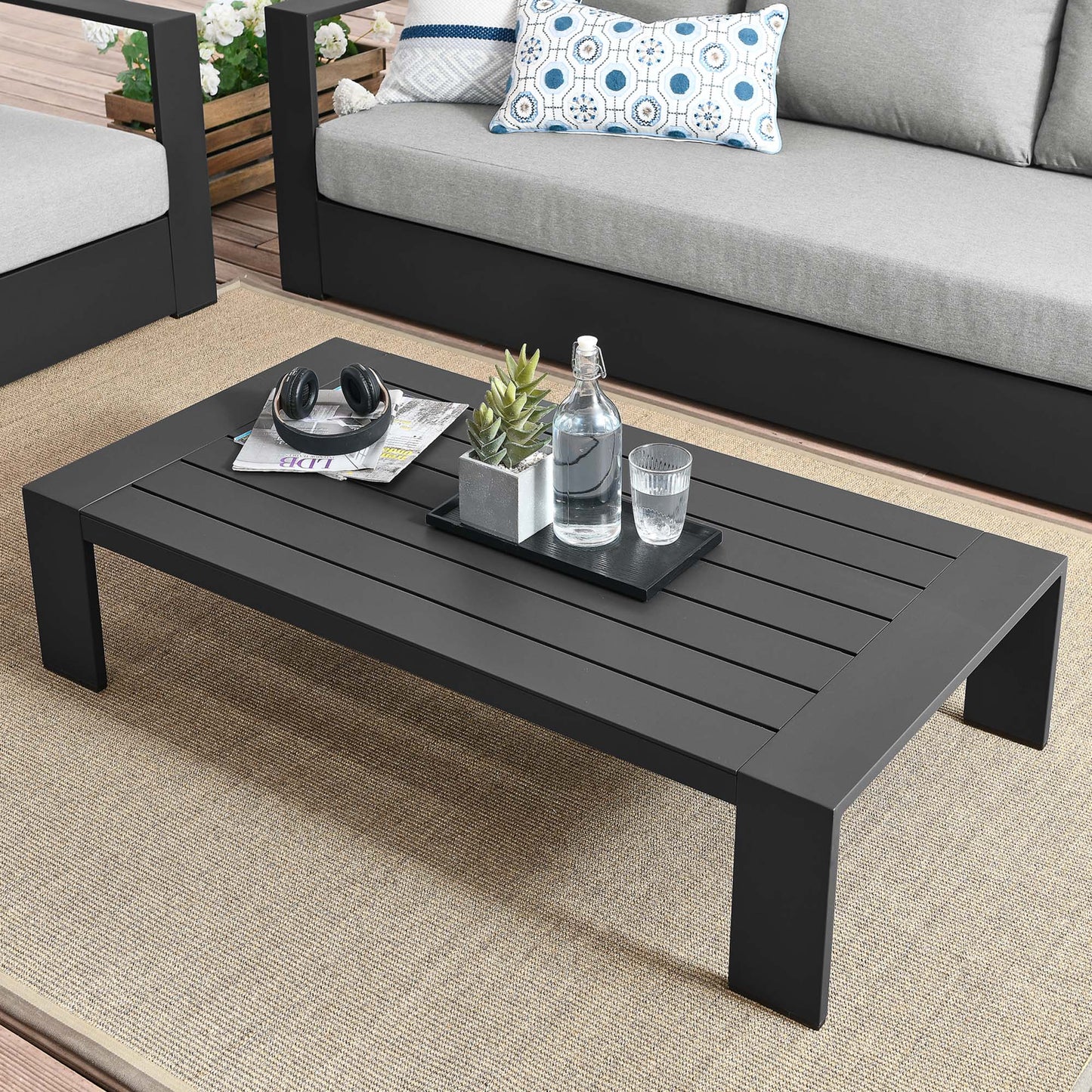 Tahoe Outdoor Patio Powder-Coated Aluminum Coffee Table