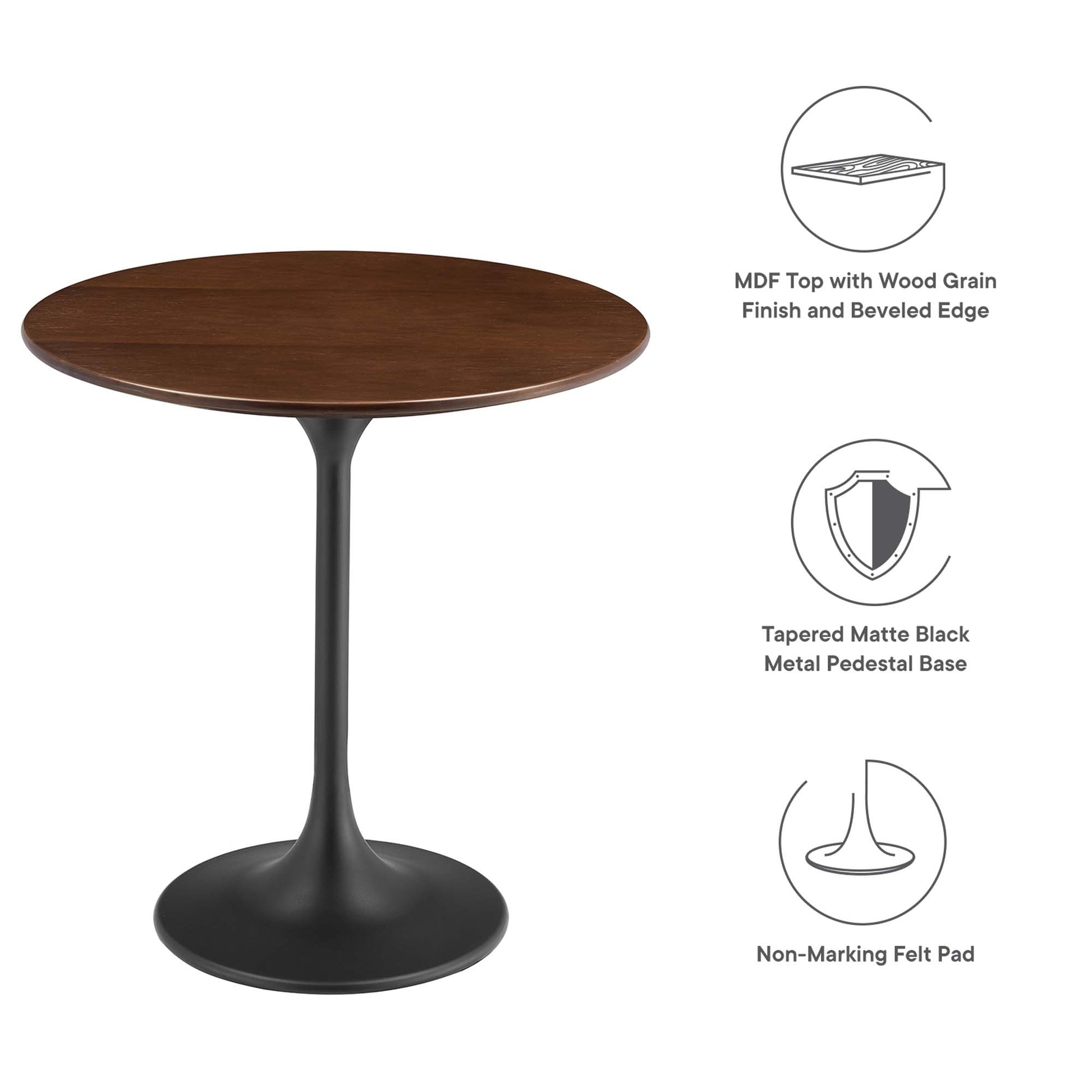 Lippa 20" Round Wood Grain Side Table