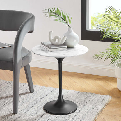 Lippa 20" Round Artificial Marble Side Table