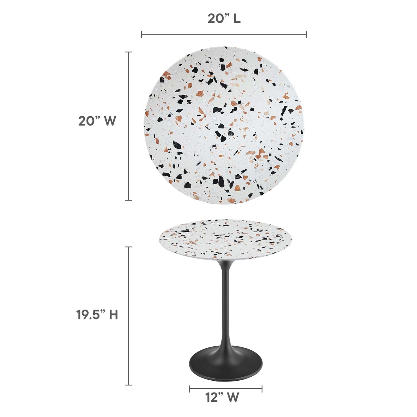 Lippa 20" Round Terrazzo Side Table