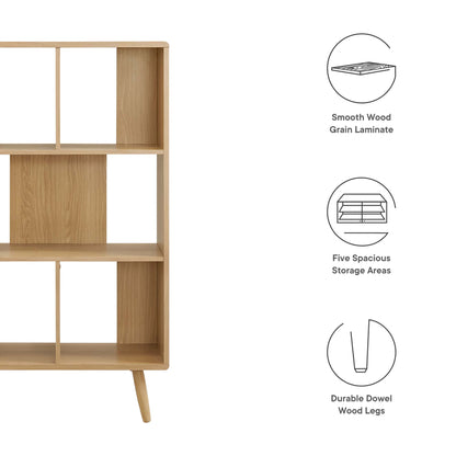 Transmit 5 Shelf Wood Grain Bookcase