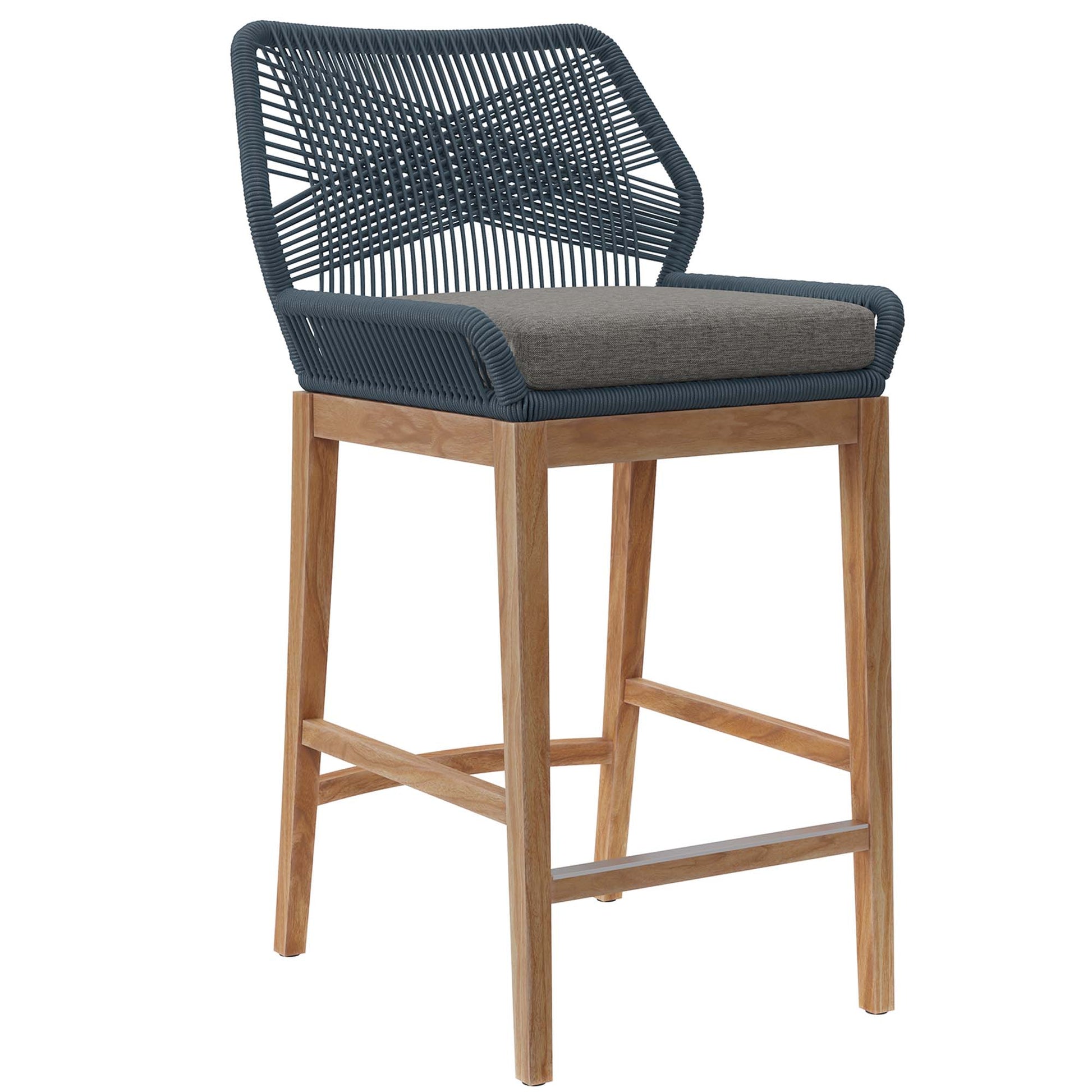 Wellspring Outdoor Patio Teak Wood Bar Stool