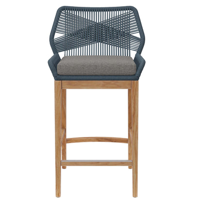 Wellspring Outdoor Patio Teak Wood Bar Stool