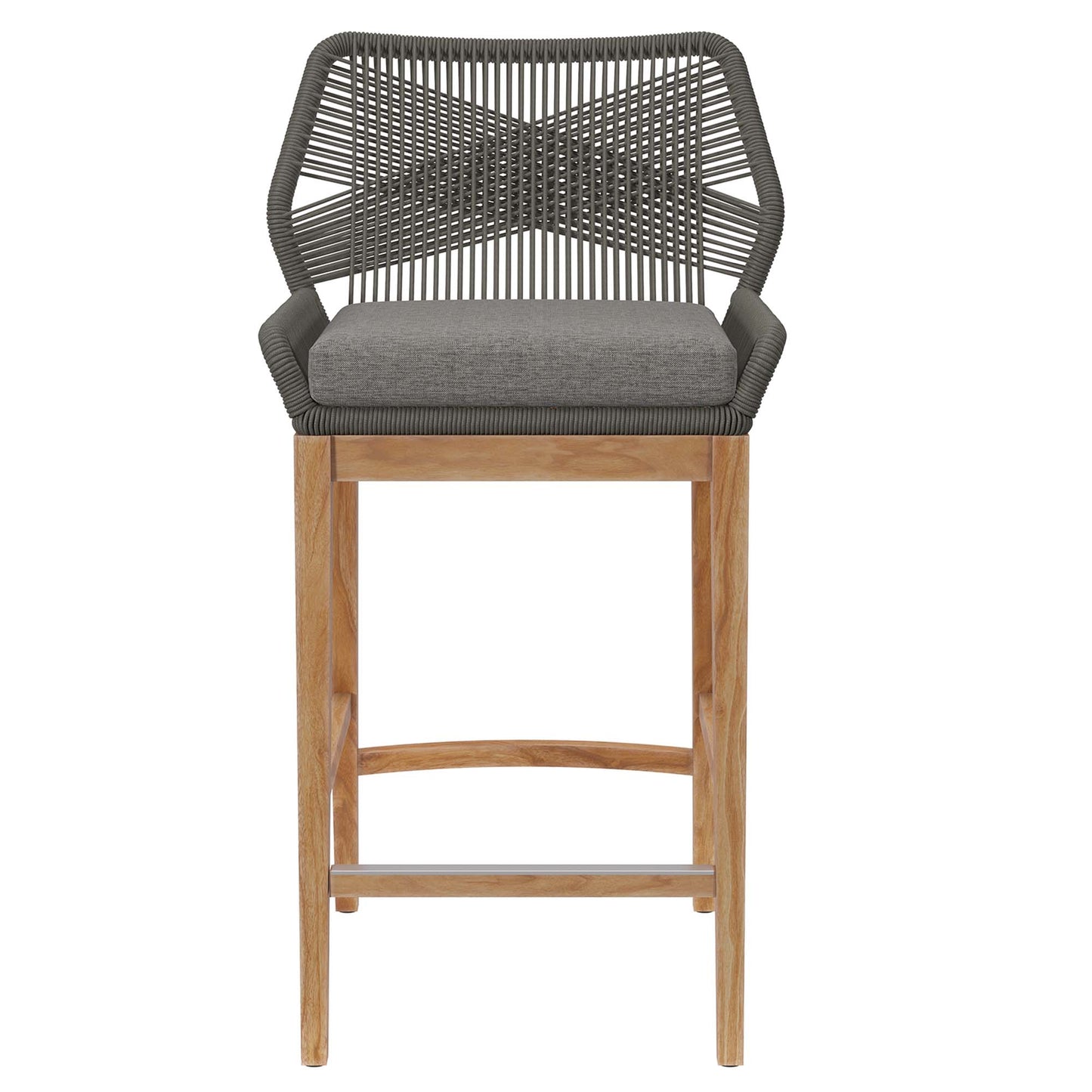 Wellspring Outdoor Patio Teak Wood Bar Stool