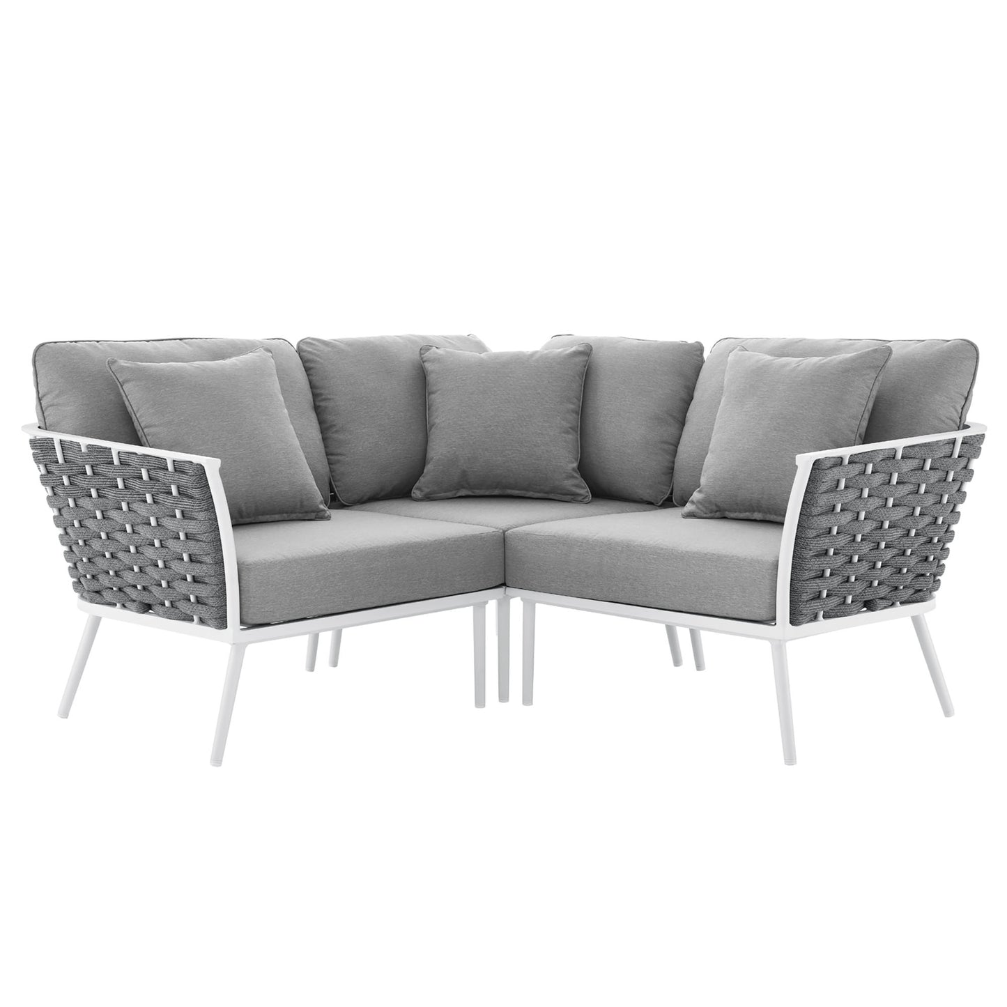 Stance Outdoor Patio Aluminum Small Sectional Sofa