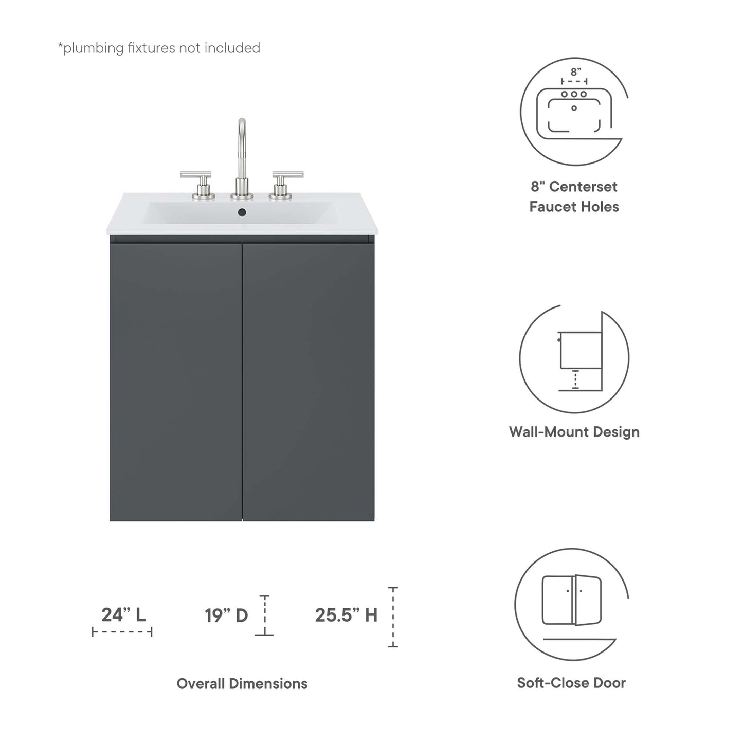 Bryn 24" Wall-Mount Bathroom Vanity